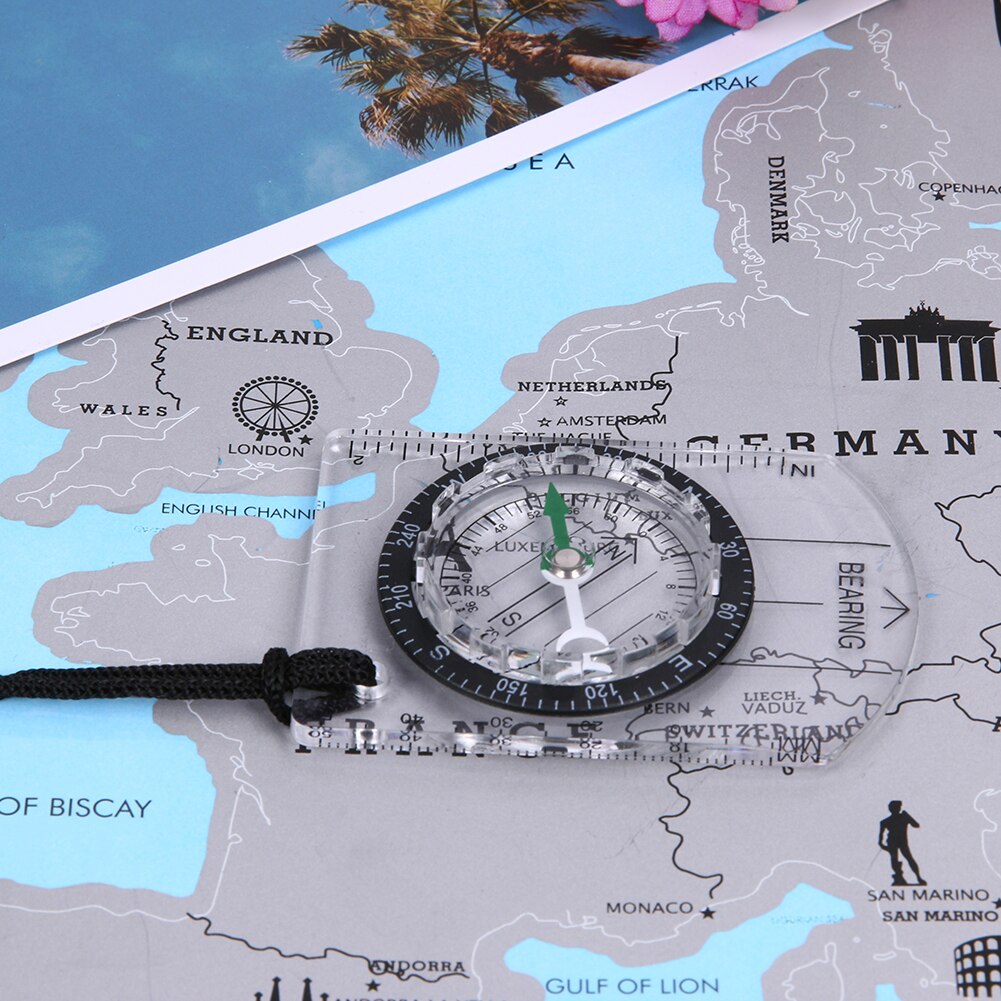 Outdoor Camping Compass Map Compass Guiding Tools Camping Ruler Travel Hiking Survival Portable Outdoor Elements