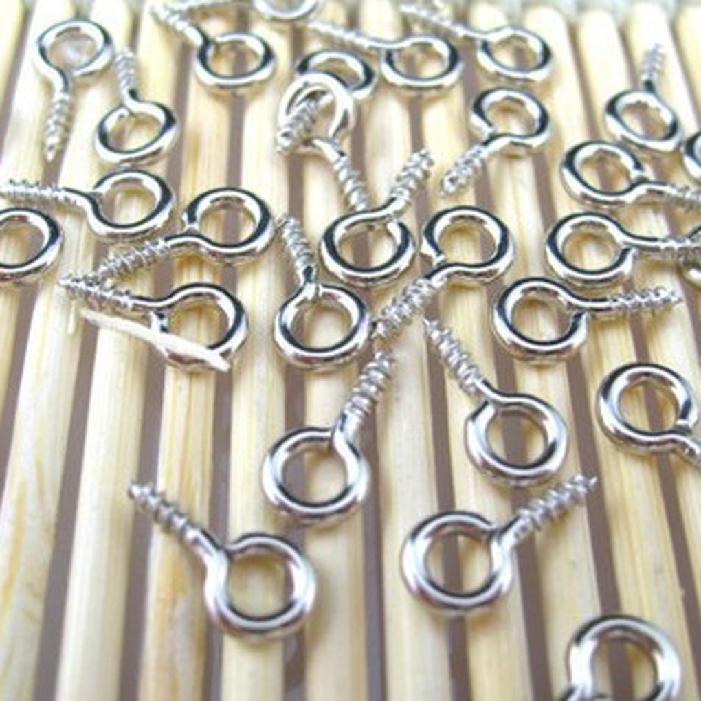 100 Stks/zak Metalen Schroef Ogen Pin Bevindingen Voor Klei Sieraden Hars Plastic Bead 10Mm Schroef Ogen Voor Diy sieraden Opknoping Foto &#39;S