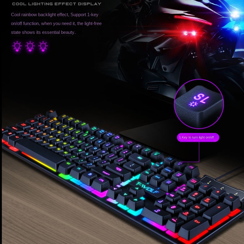 Tastiera spagnola illuminata Tastiere per PC da gioco computer Gamer USB con tastiera portato ñ cablata luminosa tramite cavo teclado español