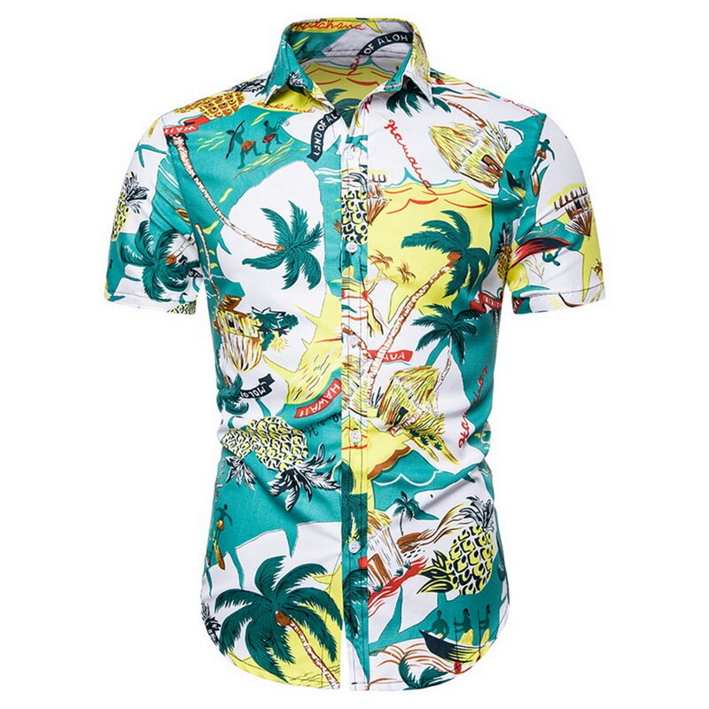 Funky Hawaiiaans Overhemd, Hawaii-Overhemd, Korte Mouw, Surf, Grijs, 4XL