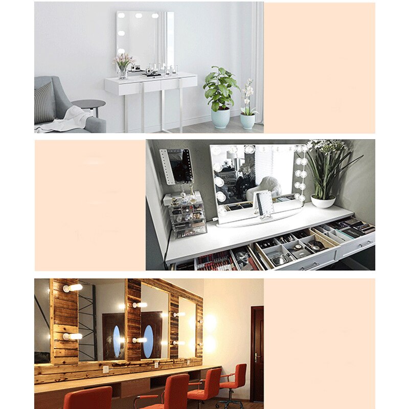 machen-hoch Spiegel LED Licht 4/6/8/10/12/14 Abnehmbare Lampen LED USB Kosmetik Spiegel Lampe Dressing Tabelle Eitelkeit Lichter