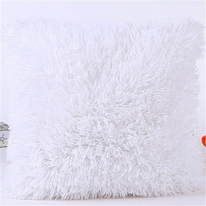 43*43cm Plush Furry Cushion Cover Throw Pillow Case Home Bed Room Sofa Decor