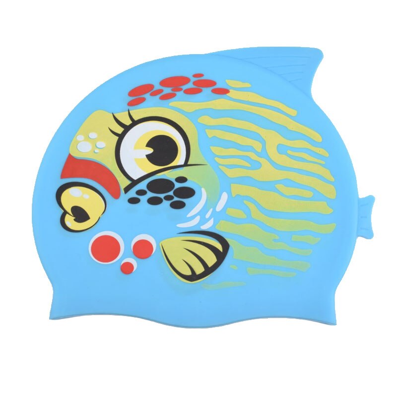 Gorros de natación para niños y niñas, de silicona, impermeables, con protección para la oreja, para piscina, buceo con dibujos animados