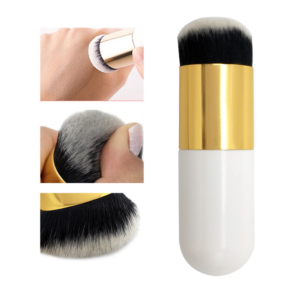 1pc draagbare concealerkwasten make-upkwasten blush poeder make-upkwasten ronde kop brochas foundationkwast met net