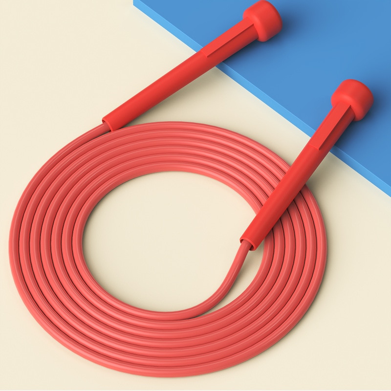 255cm kids girl pvc jump skip rope skipping basic colorful fitness game play exercise tool: Red