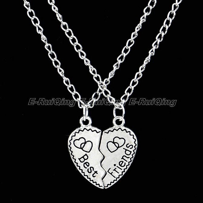 2 PCS Heart Puzzle Key Lock Best Friends BFF Necklace Friendship For Women Men Jewelry Pendant Necklaces Chain Collier: Style 02