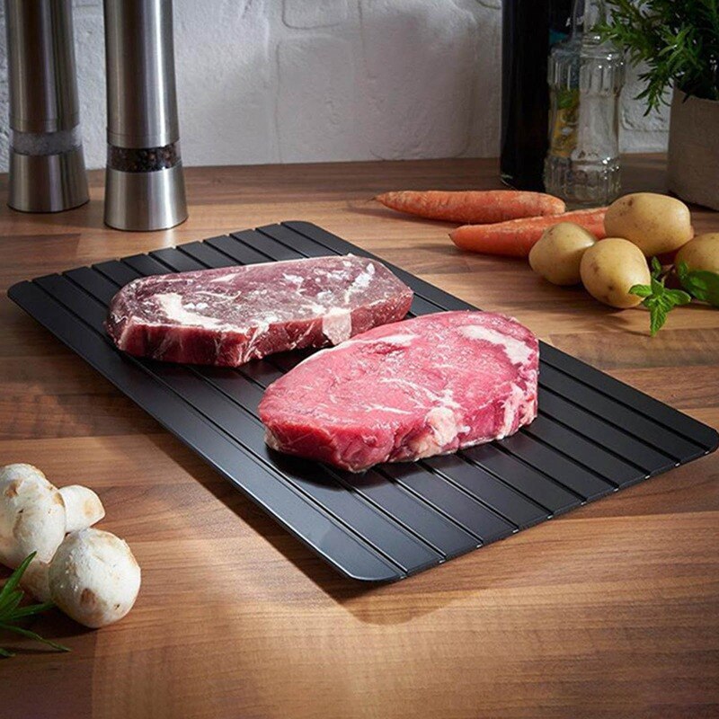 Kött snabb tiningsbräda biff fläskkotlett mat tiningsbräda livsmedelssäker och ren enkel aluminium tiningsbräda