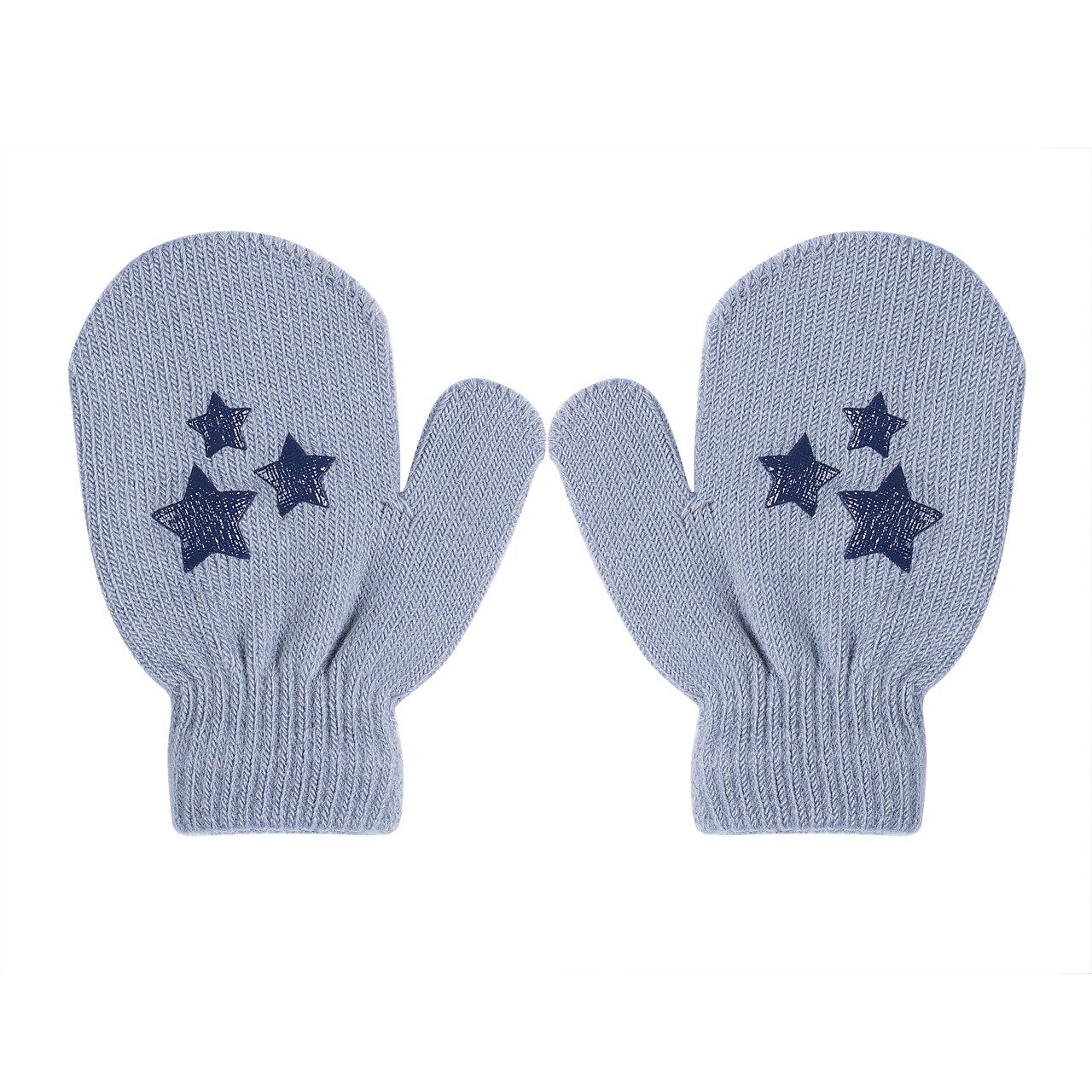 Kinderen Print Solid Winter Handschoenen Kids Leuke Baby Breien Warme Zachte Ster Hart Handschoenen Jongens Meisjes Snoep Kleuren Wanten Unisex: Gray Stars