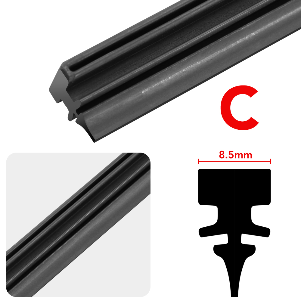 Bandes d'essuie-glace de voiture, recharge de balai d'essuie-glace, pièces de rechange, tous Types de saisons, balais d'essuie-glace, accessoire de voiture souple: Bleu / 19"