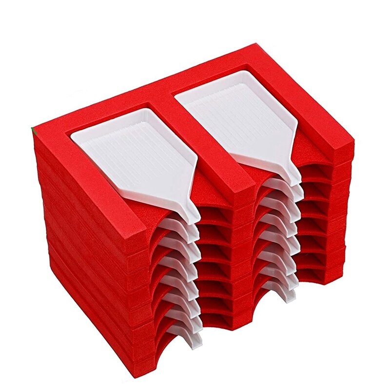 16 Slots Diamond Painting Tray Organizer Diamond Painting Accessories Tray Diamond Painting Tools Kits Organizer: Red