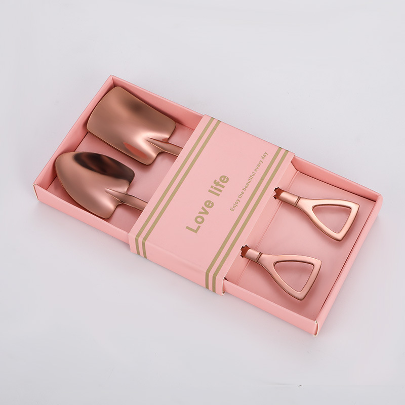 Retro Iron Shovel Stainless Steel Spoon Coffee Spoon Rice Fruit Mixing Icecream Disposable Spoon Tableware Cute Scoop Spoon Box: Silver