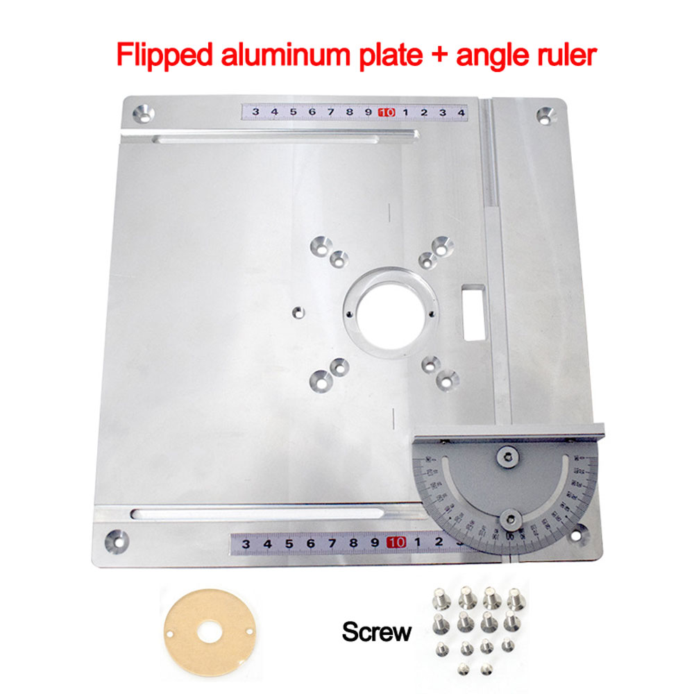 Aluminium Router Table Insert Plate Electric Wood Milling Flip Board with Miter Gauge Guide Set Table Saw Woodworking Workbench
