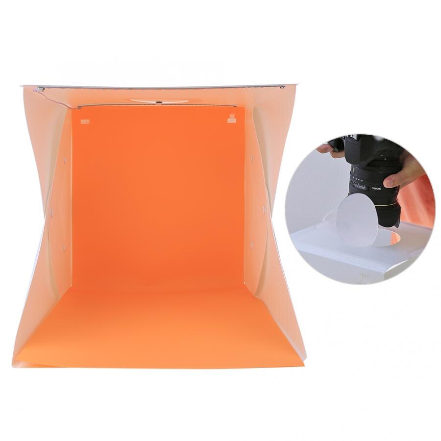 40*40cm LED Folding Lightbox Portable Photography Photo Studio Softbox Adjustable Brightness Light Box 4 Colors Background flash