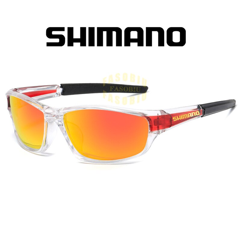 Shimano-gafas de sol polarizadas de una pieza para hombre, lentes de sol clásicas para pesca, gafas de sol para conducir, gafas de sol para ciclismo, gafas de viaje Vintage: 08
