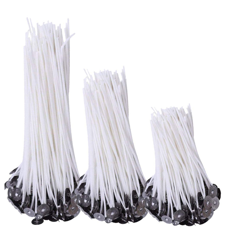 100 stuks kaarslonten voor het maken van kaarsen, coating van natuurlijke sojawas, rookarm, katoendraden geweven met papier, doe-het-zelf kaars, 15,2 cm, kaarsen, making kit