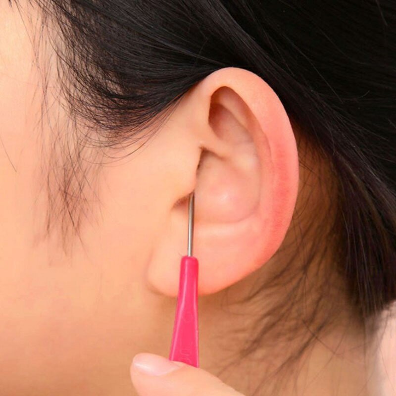 Kleur Plastic Handvat Ijzer Oor Pick Faux Rvs Earpick Oor Pick Kleine Met Keyhole Metalen Oor Pick