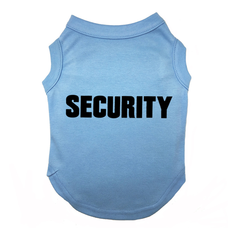 Dog Security Shirt Pet Puppy Guard Costume Cotton T-Shirt Summer Dog Clothes for Large Medium and Small Dogs German Shepherd: Blue / XS