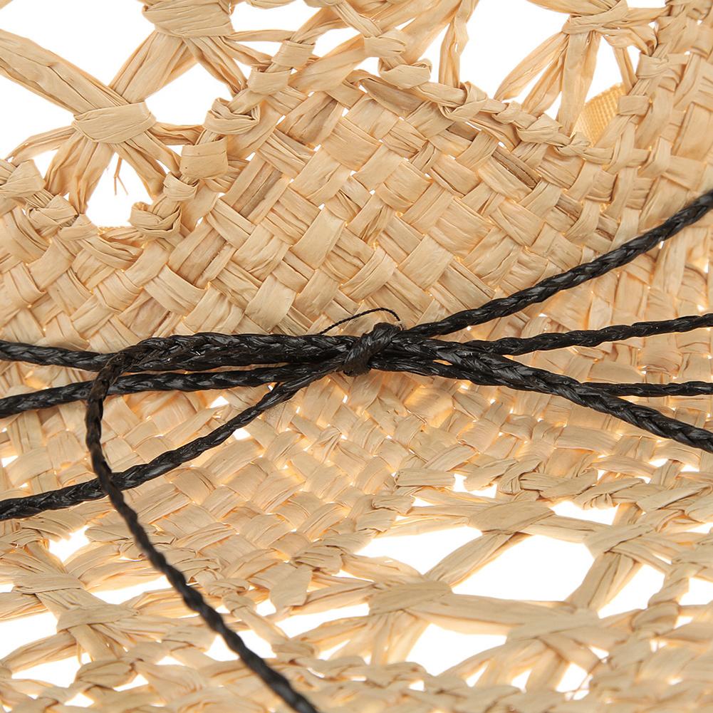 Zomerstrandhoed van harige raffia stro, handgeweven hoeden voor dames, grote piek voor buitenreizen, zonnehoed, zonnepet