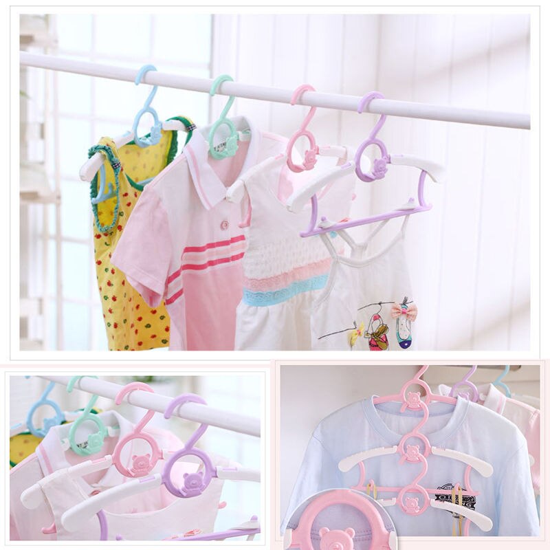 Perchas duraderas para ropa de bebé, ropa telescópica, colgadores de ropa de dibujos animados para niños, percheros de plástico para bebé, 1 ud.