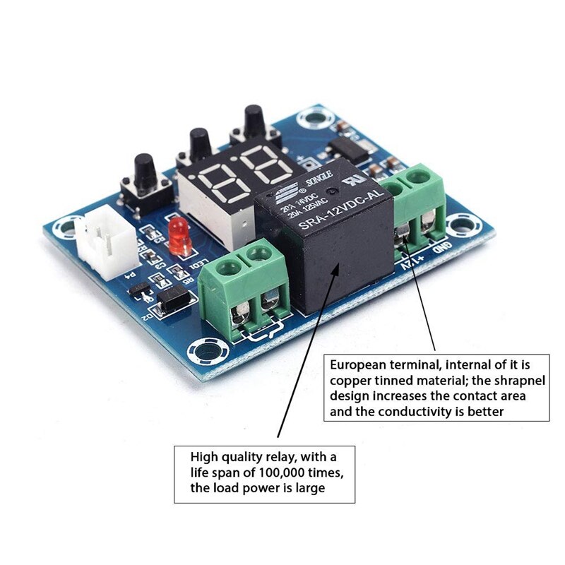 XH-M214 Soil Moisture Controller Module 20-99%RH Automatic Control Irrigation Computer System Red Digital Display Module