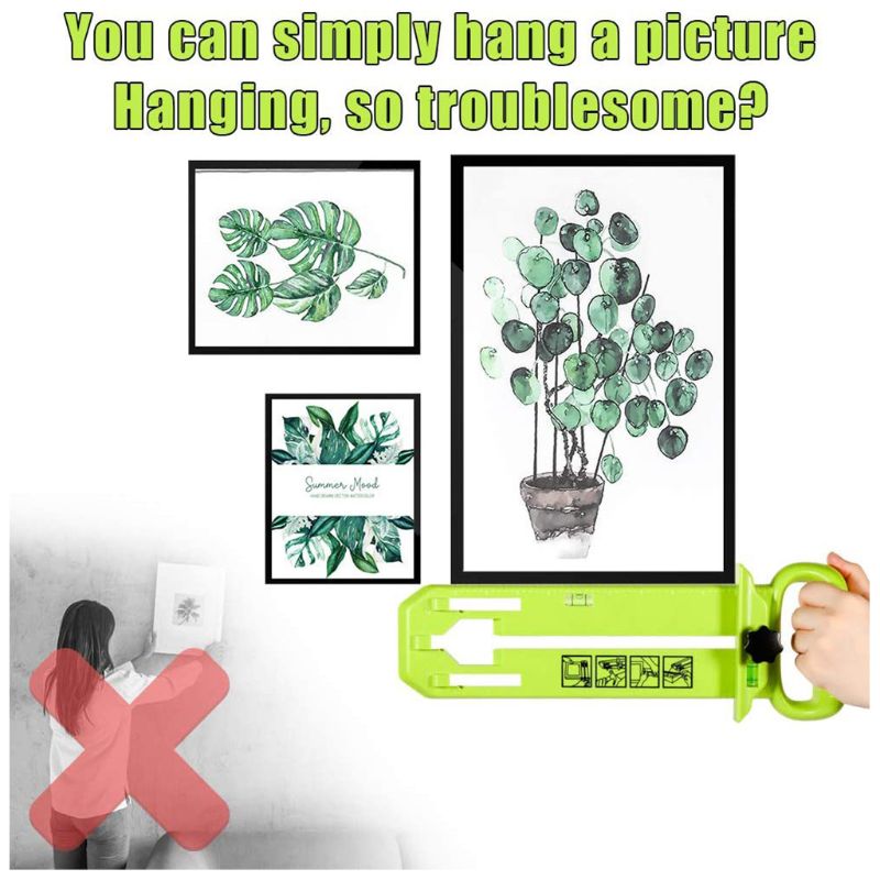 Picture Hanger Photo Frame Level Ruler Multifunction Wall Hanging Tool Measuring N0HB