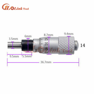 Round Needle Type Thread Micrometer Round Head Measurement Measure Tool 0 - 6.5mm Range Measuring Gauge Tool: 0-6.5mm NO.14