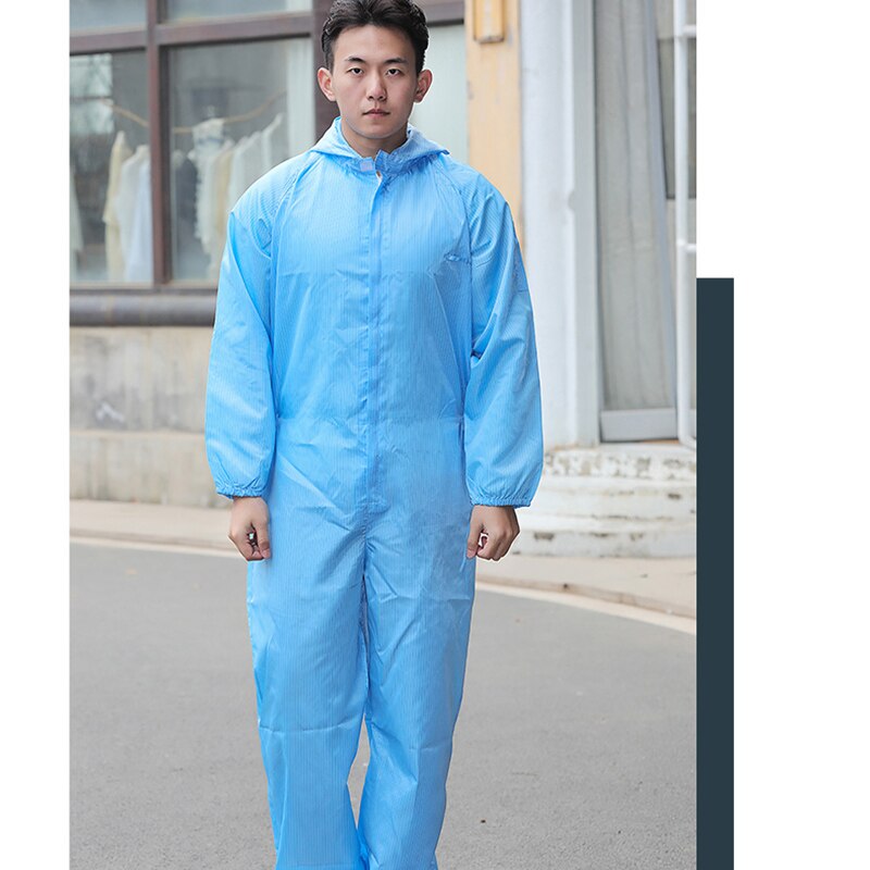 Tuta protettiva riutilizzabile uniforme generale tuta antipolvere con cappuccio antistatica abbigliamento di sicurezza tute da laboratorio tute da lavoro: blu / XXL
