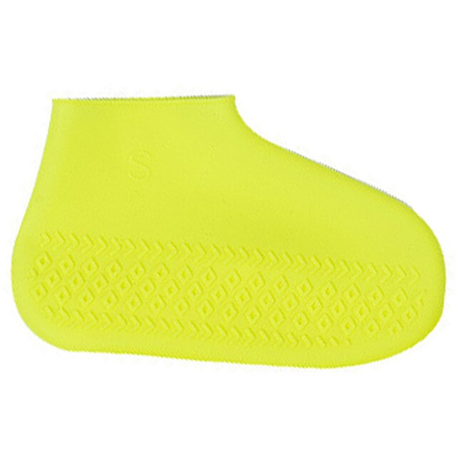 Silicone Kids Rainproof Rain Cover For Shoes Girl Men Waterproof Shoes Cover Unisex Non-slip Women Washable Boots Outdoor: Yellow / S