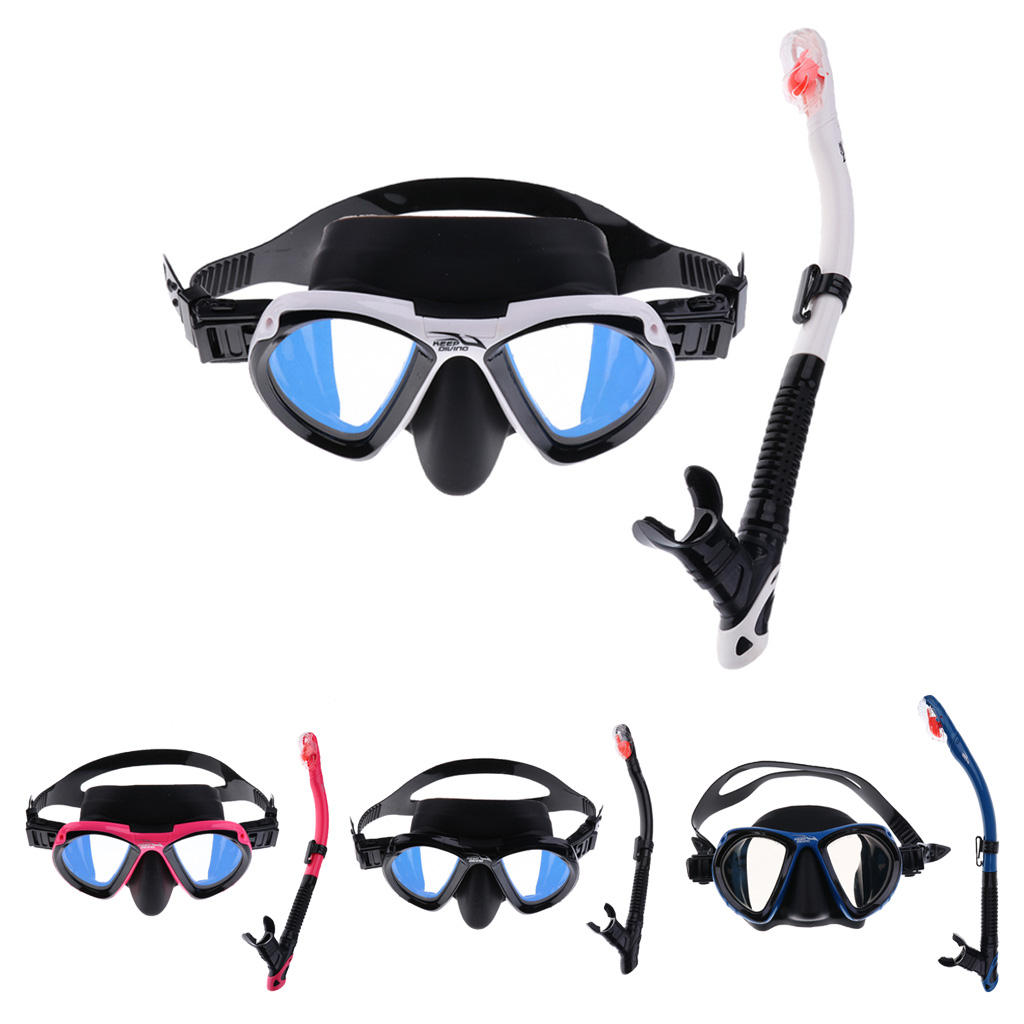 Masque de plongée sous-marine et tuba sec en Silicone pour adultes, ensemble pour kayak, plage, pêche sous-marine