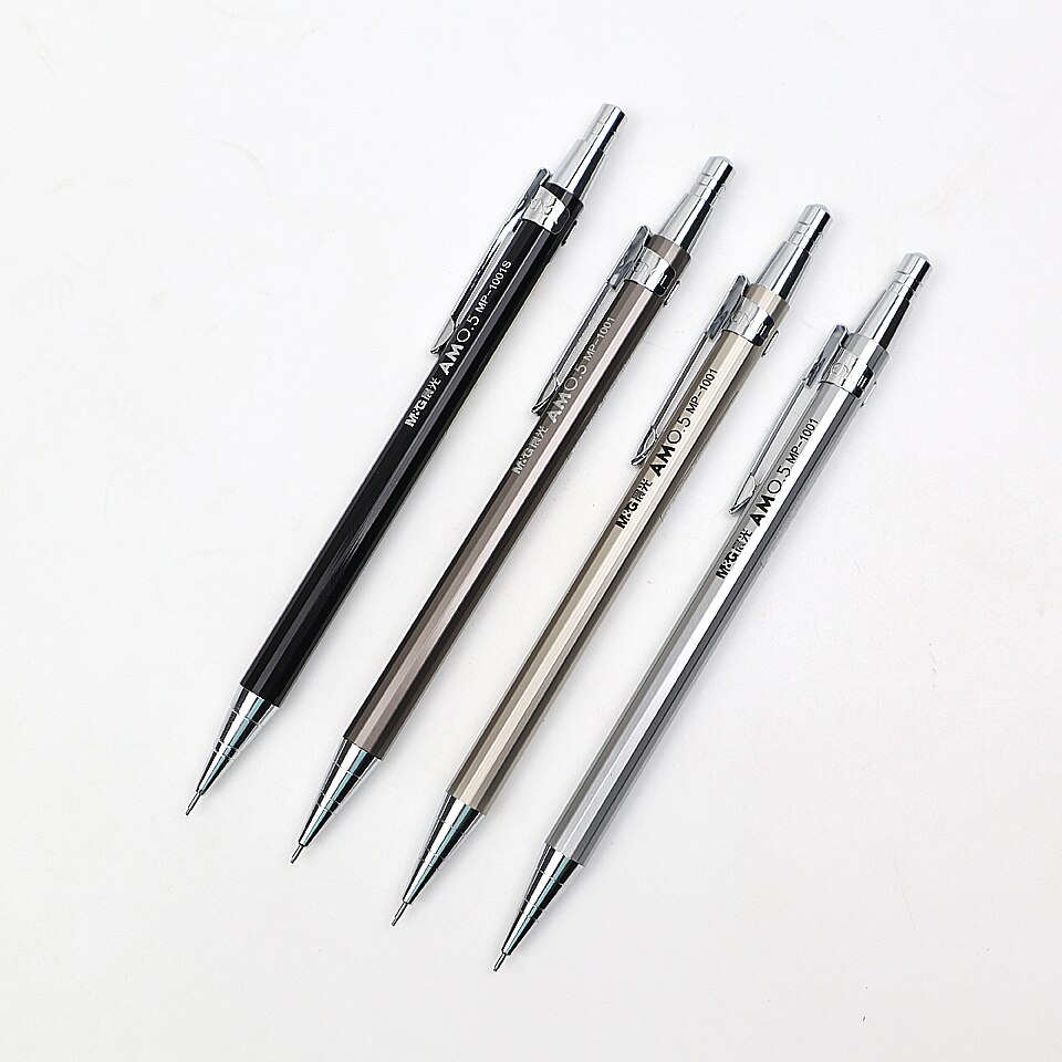 Fuld metal m & g mekanisk blyant 0.5 ~ 0.7mm til maling og skrivning af skoleartikler