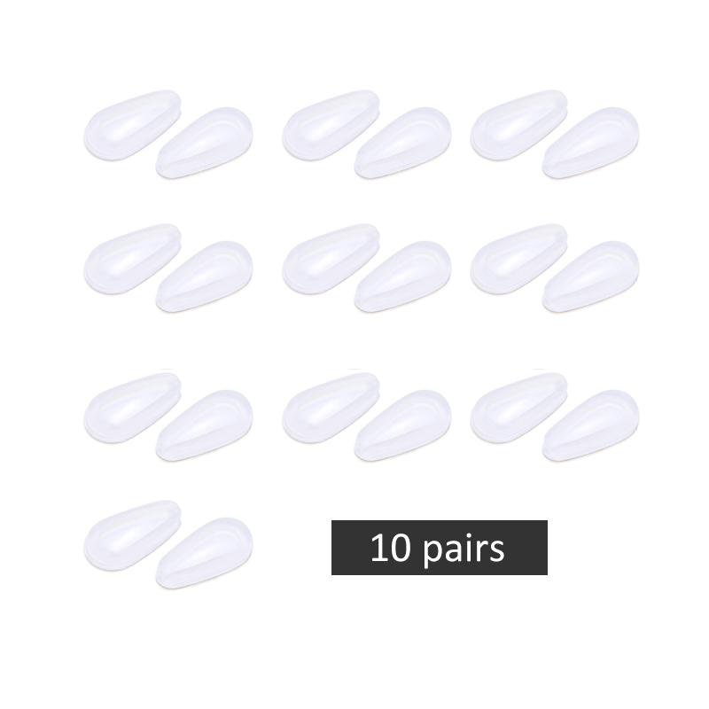 Almohadillas de silicona antideslizantes para nariz, almohadilla de nariz para lentes adhesivas, antideslizantes, en blanco y negro, accesorios para gafas, 10/20 Uds.: B-White