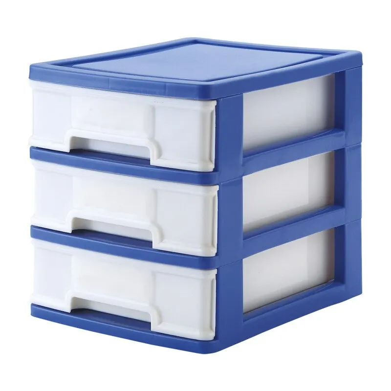 Desktop Drawer Storage Cabinet European Style Office Stationery Storage Box Small Miscellaneous Items Sorting Box: Blue