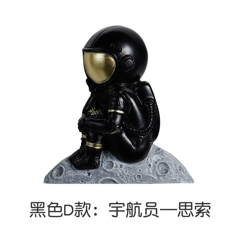 Astronaut switch indsæt astronaut socket dekoration klistermærke familie vægklistermærke moon resin 3d stereo socket klistermærke: Sort d