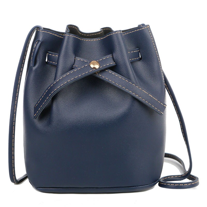 Bolso de cubo de Color sólido para mujer, bolsa de hombro, novedad de verano, primavera,: Azul