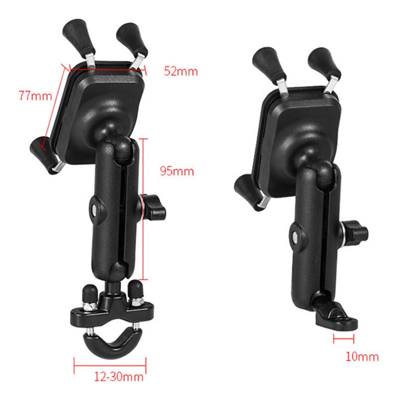 Universal Motorcycle Mobile Phone Holder Charger Aluminum Bike Phone Stand GPS Mount Bracket Support 4-6.5inch iPhone Smartphone