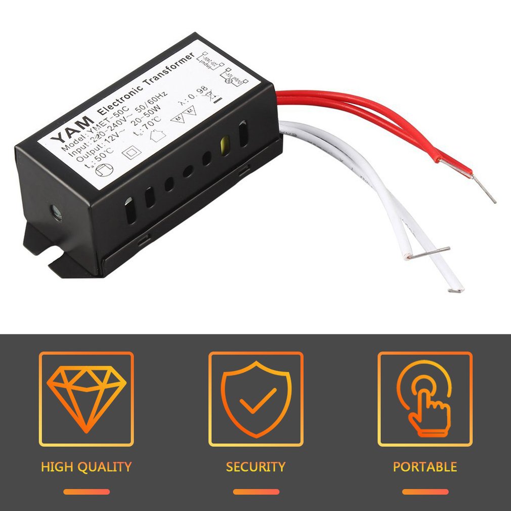 Ac 220v to 12v 20-50w led belysning elektronisk transformator halogenlampe elektronisk transformer led driver strømforsyning