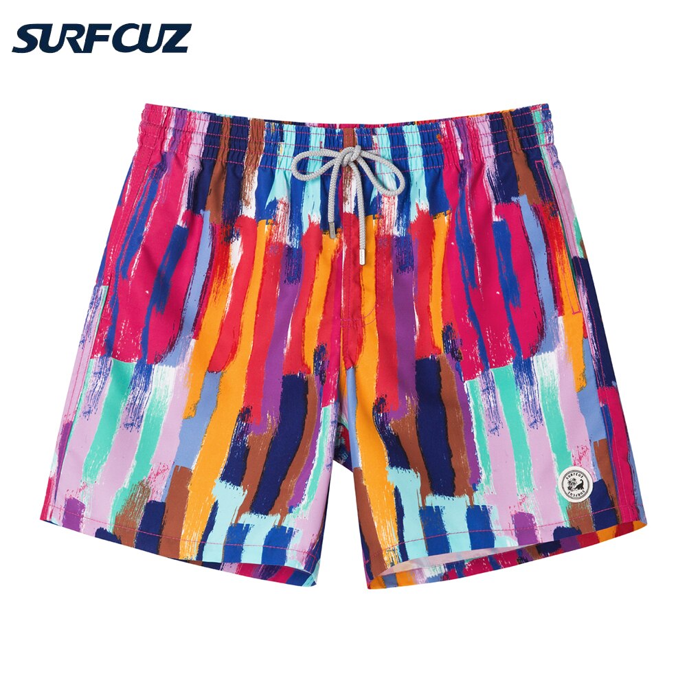 Surfcuz Heren Zwembroek Graffiti Geschilderd Badmode Heren Badpakken Met Mesh Voering Snel Droog Strand Board Zwemmen Shorts