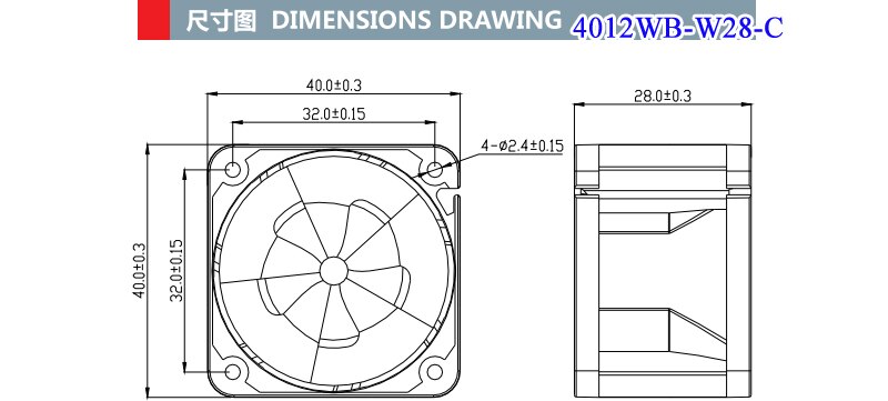 MGT4012UB-W28 MGT4012WB-W28-C 4028 1.2A 12V 0.55A Double ball bearing large air volume PWM 4cm cooling fan air blower