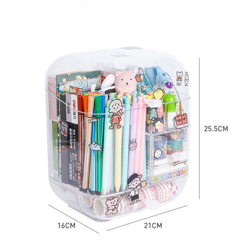 Grote Capaciteit Potlood Opbergdoos Container Up Organizer Box Desktop Diversen Opbergdoos Briefpapier Doos School Briefpapier