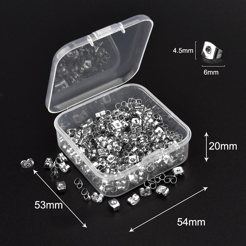 Bouchon arrière pour boucles d'oreilles, 100 à 1000 pièces/boîte, accessoires de bijoux, en alliage de silicone: Rouge