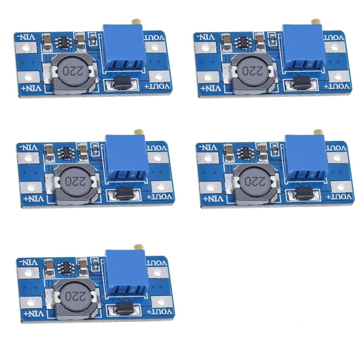 MT3608 DC-DC Adjustable Boost Module 2A DC DC Boost Step up Converter Module 2V-24V to 5V 9V 12V 28V Power Module Booster: Red