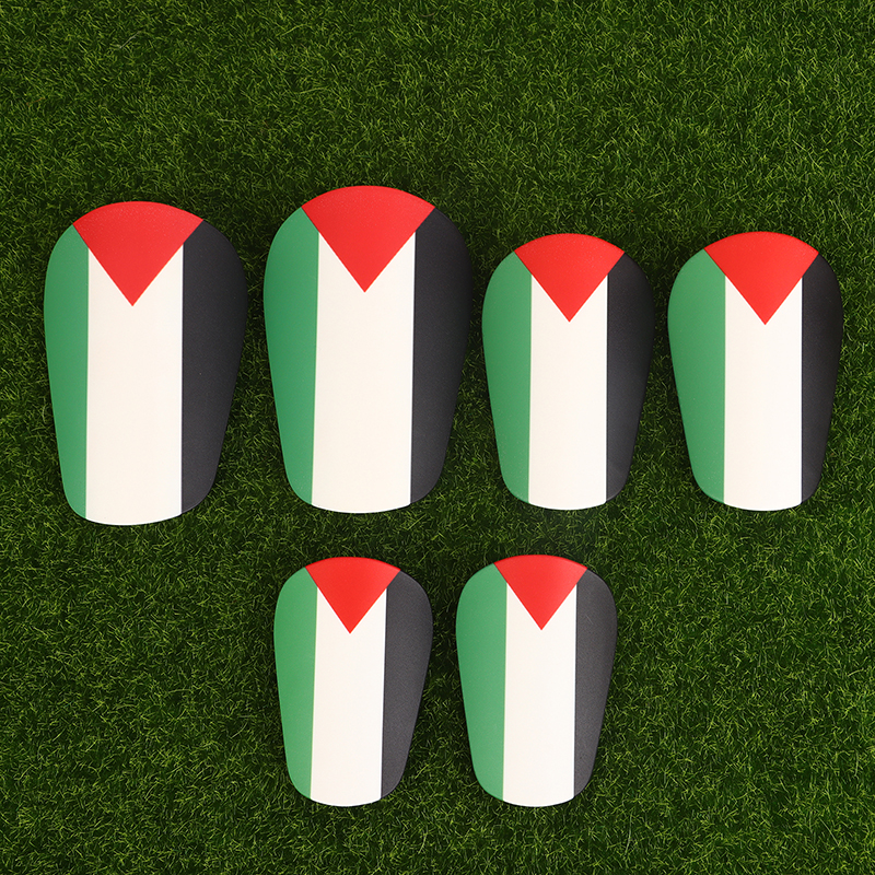 Mini protège-tibias de football pour enfants et adultes, protège-jambes de football, protège-jambes de football, résistant à l'usure, absorbant les chocs, sensation de Palestine, 1 paire