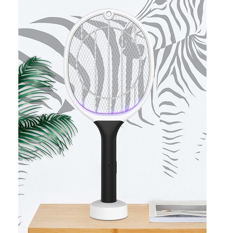 2 en 1 électrique moustique tapette mouche antiparasitaire Bug Zapper intérieur extérieur raquette USB Rechargeable