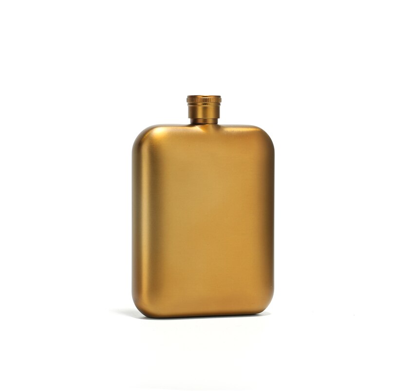 3/5Oz Wijn Whisky Pot Fles Heupfles Flagon Golden 304 Roestvrij Staal Draagbare Drinkware Reizen buiten: 6OZ