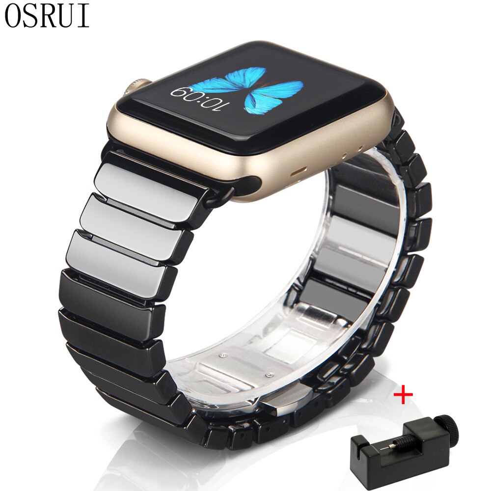 Strap Voor Apple Watch Band 38Mm 42Mm Apple Watch 5 4 3 2 1 Smart Horloge Armband Keramische Horlogebanden Voor iwatch Band 40Mm 44Mm