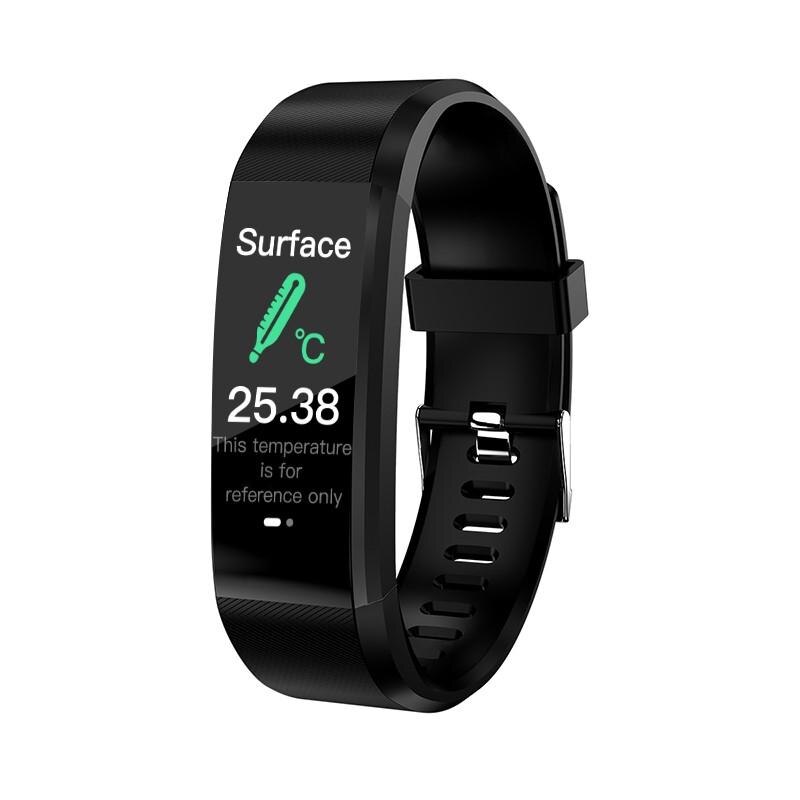 115 PLUS 0.96" Smart Band Intelligent Body Temperature Monitoring Sports Heart Rate Blood Pressure Sleep Monitor Smart Bracelet
