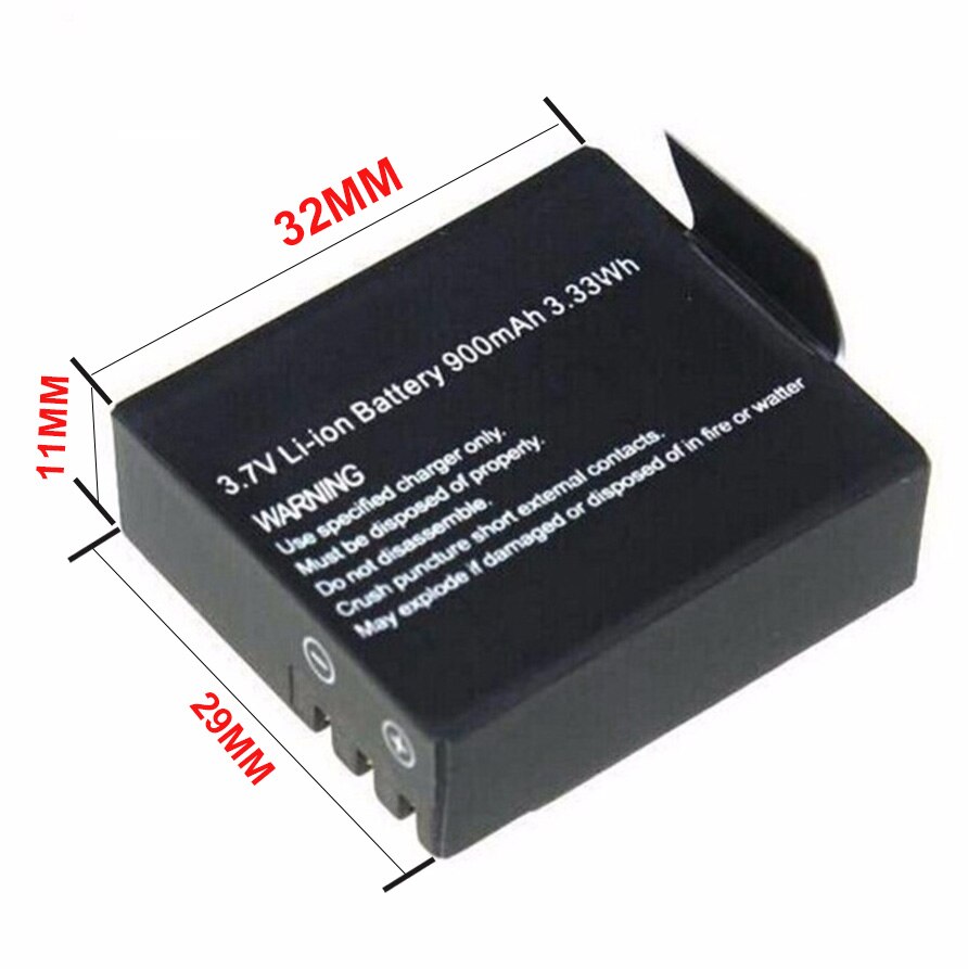 3.7V 900Mah Oplaadbare Li-Ion Batterij Voor SJ4000 Wifi SJ5000 Wifi SJ6000 Wifi M10 SJ5000x Sport Actie Camera Dv: 1Pcs