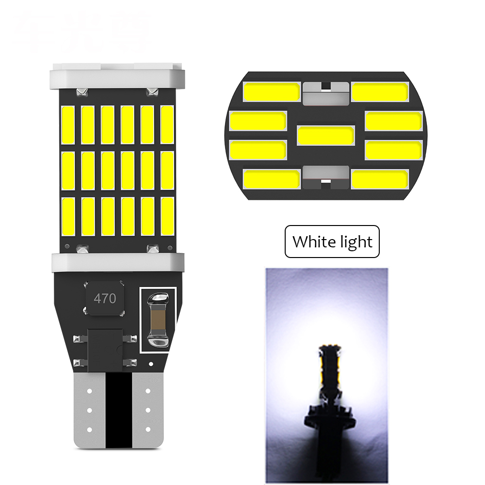 Oprah 2 uds Super brillante T15 LED W16W 921 912 T16 902 bombilla para luces de coche Canbus 4014*45SMD lámpara de señal de marcha atrás de respaldo automático 12V: Azul