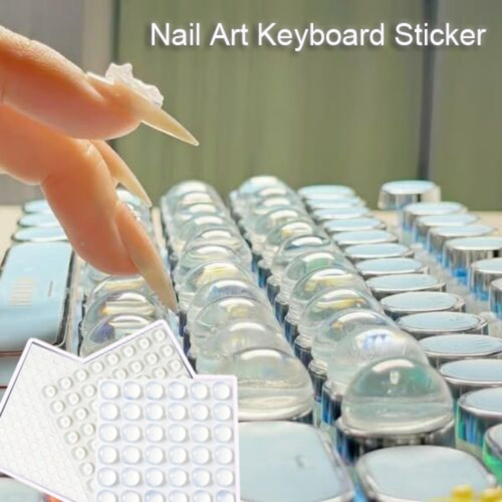 Silicone Nail Art Keyboard Sticker Transparent Hemispherical Keyboard Stickers Nail Art Typing Assistant