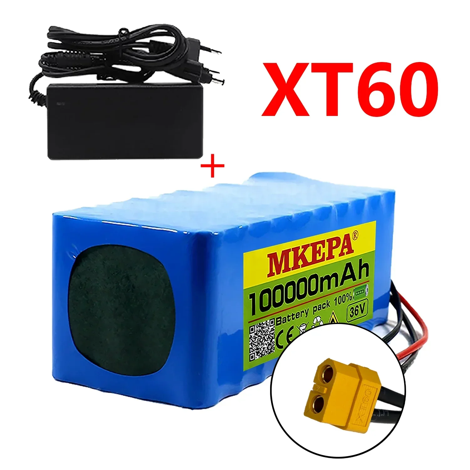 10 s4p 36V 100000mAh Scooter elettrico batteria al litio 18650 batteria 36V 100Ah Scooter elettrico batteria Scooter elettrico 36v: WHITE